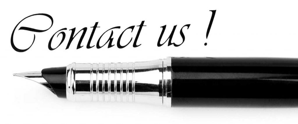 Pen and "Contact us" message on white
