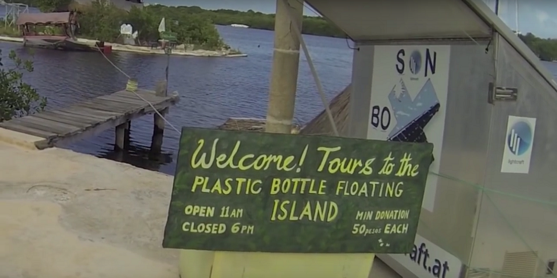 An Island Made From 100,000 Plastic Bottles